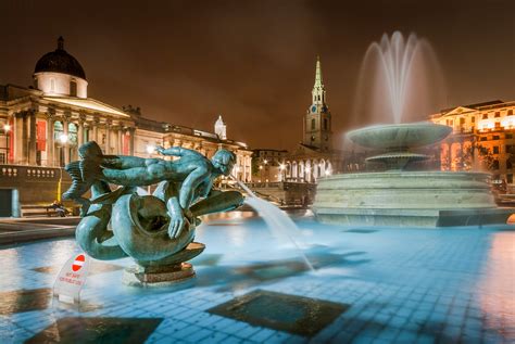 Trafalgar Square Fountains At Night Ed Okeeffe Photography