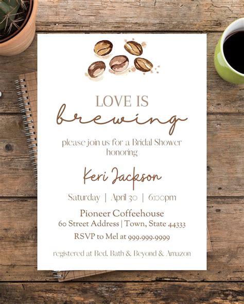 Love Is Brewing Bridal Shower Invitation Coffee Bridal Etsy