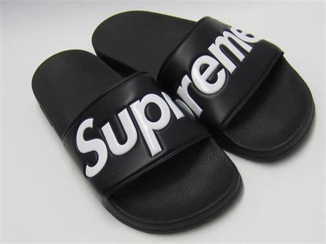 Supreme Sandals Slides Flip Flop 9 Ss14 Box Logo Black Ds New 100