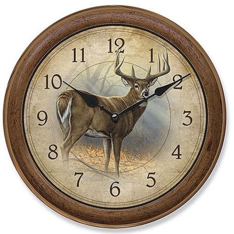 In His Prime Whitetail Deer 11 Round Clock Clock Wall Clock Deer