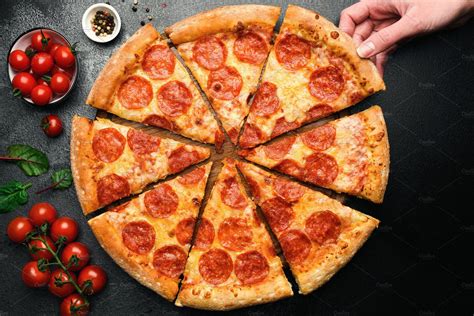 Hand Pickin Slice Of Pepperoni Pizza Pepperoni Pizza Pepperoni Pizza