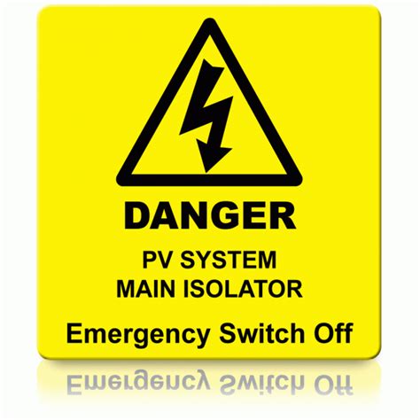 Buy Pv System Emergency Switch Off Labels Solar Pv Warning Labels