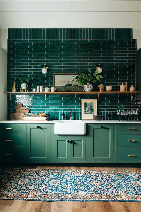 Green And Stylish Modern Kitchen Decor Homedit