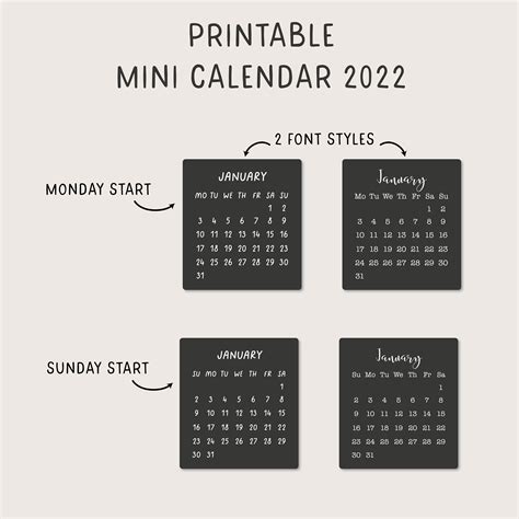 Calendario 2022 Aesthetic Para Imprimir