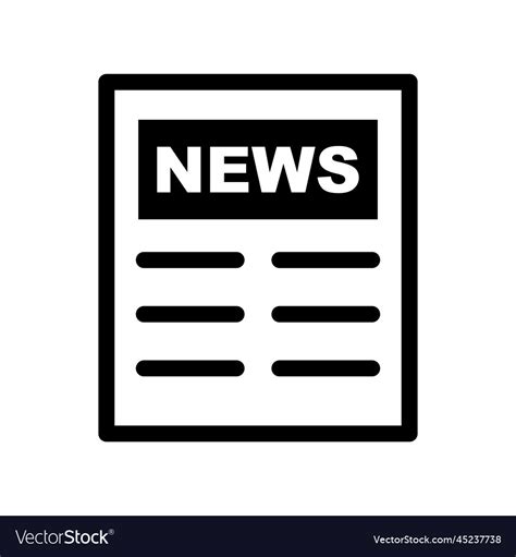 News Article Icon Or Newsletter Symbol Royalty Free Vector