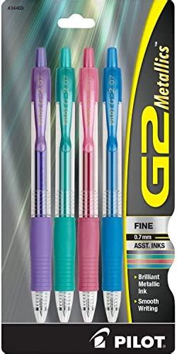 Pilot G2 Metallics Gel Roller Pens Fine Point 07 Mm Assorted Colors