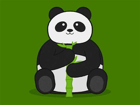 Panda Eating Bamboo By Neus Vich On Dribbble