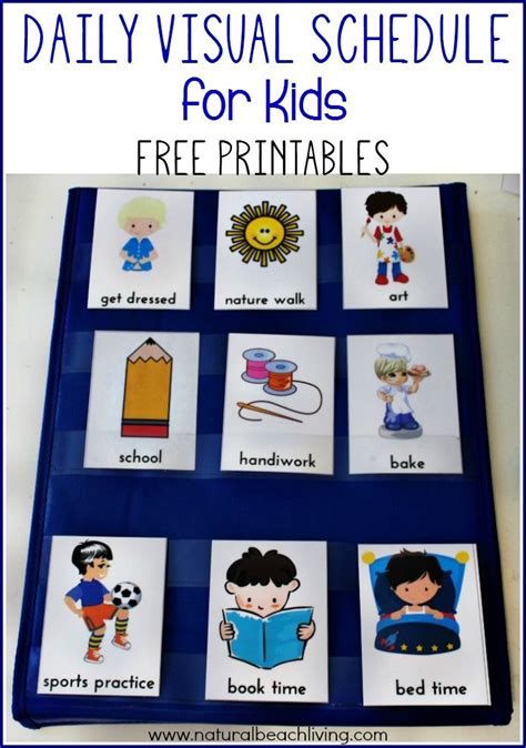 Daily Visual Schedule Free Printable Natural Beach Living Kids