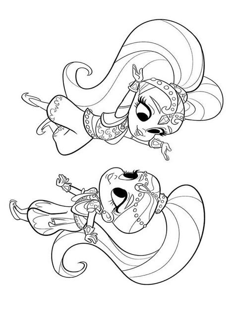 Shimmer and Shine coloring pages. Free Printable Shimmer and Shine