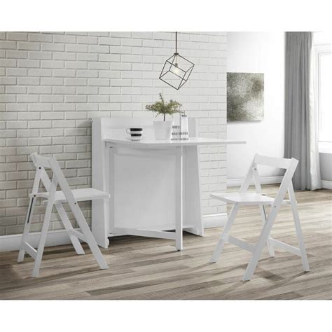 Any transparent material in a small room is going to make it feel less. Baxley Compact Folding Dining Set with 2 Chairs in 2020 ...