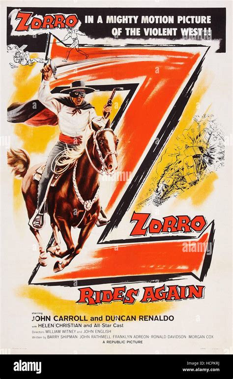 Zorro Rides Again John Carroll Sur Laffiche 1937 Photo Stock Alamy