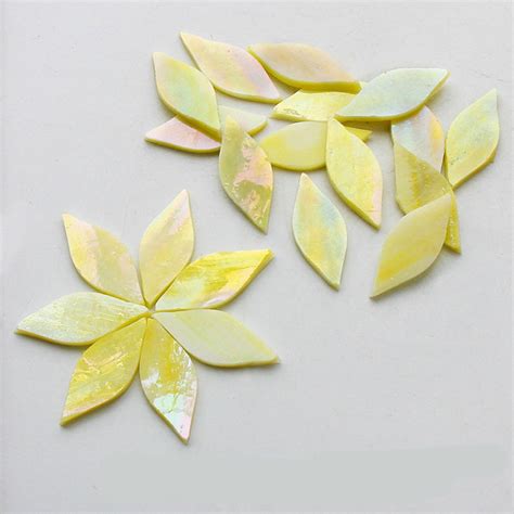 Mixed Color Petal Mosaic Tiles Stained Glass Flower Leaves Etsy