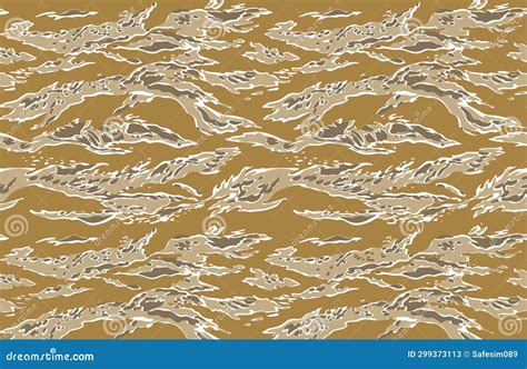 Desert Tigerstripe Camouflage Seamless Pattern Stock Vector