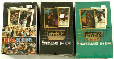 In 1990, the liggett group inc., a u.s. Lot of (3) Factory Sealed Boxes of Basketball Cards with 1990-91 Skybox, 1990-91 Skybox Series ...