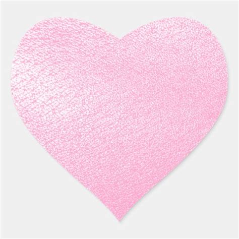 Soft Pink Leather Look Faux Heart Sticker Zazzle