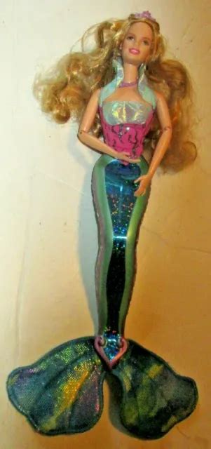 Vintage 2000 Mattel Barbie Blonde Magical Mermaid Light Up Tail With Necklace 3999 Picclick