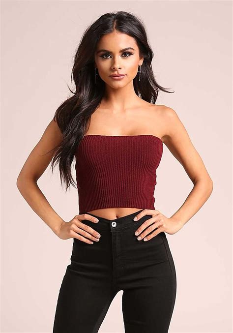 Junior Clothing Burgundy Ribbed Knit Tube Top Loveculture Com Modest Fashion Teen Fashion