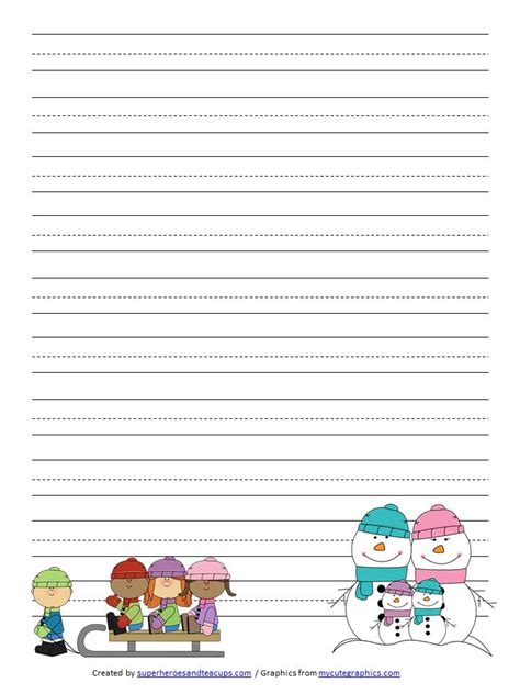 These sheets are horizontal, with either 6 or 8 1 rows. Winter Handwriting Paper Free Printable