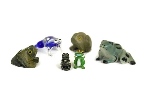 Miniature Frog Figurines Set Of French Vintage Collectible Toad
