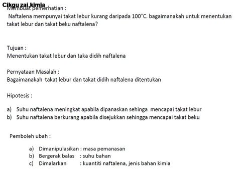 Materi teks laporan percobaan : cikgu zai.kimia