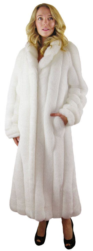 classic mink white long 49 faux fur coat by silk by furryfabrics ropa abrigo blanco abrigos