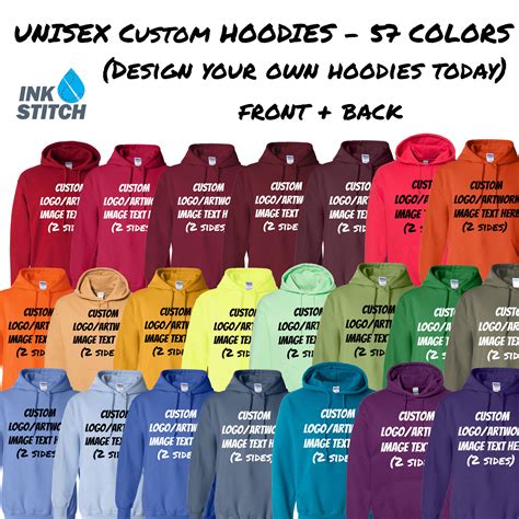 Ink Stitch Unisex Design Your Own Hoodie 18500 Pullover Hooded Etsy