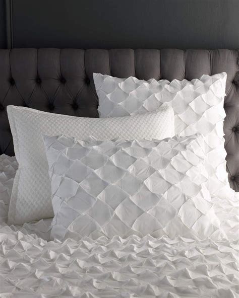 Horchow Puckered Diamond Sham 18 Sq Sham Bedding Luxury Pillows
