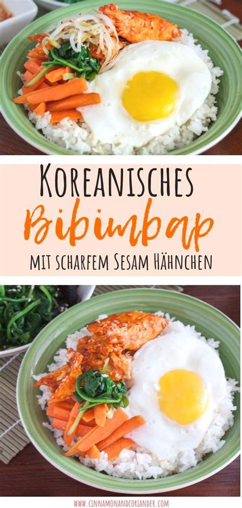 De Bibimbap Koreanischer Rice Bowl Mit Scharfem Sesam H Hnchen En