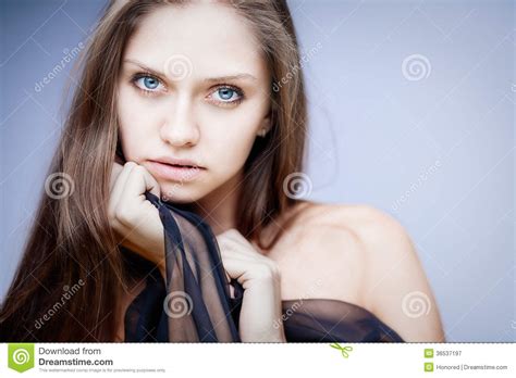 Closeup Brunette Portrait Stock Image Image Of Attractive