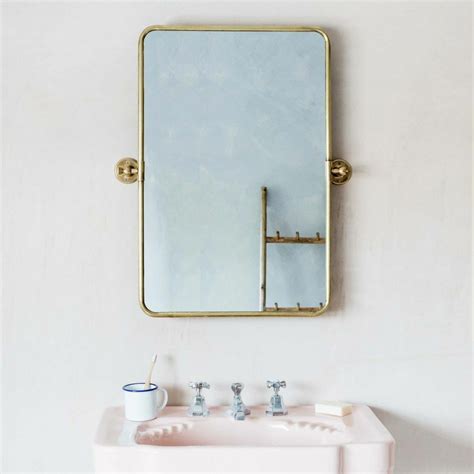Brushed Gold Rectangular Bathroom Mirror Mirror Ideas