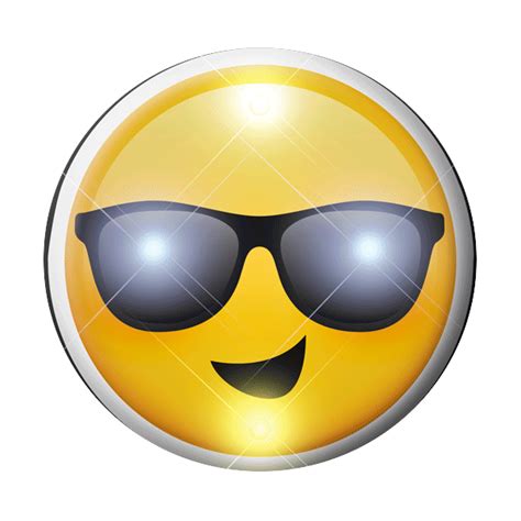 Smiling Cool Dude Sunny Days Sunglasses Emoji Flashing Body Light Lapel