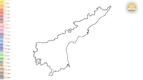 Andhra Pradesh New Map Outline How To Draw Andhra Pradesh Map Step By