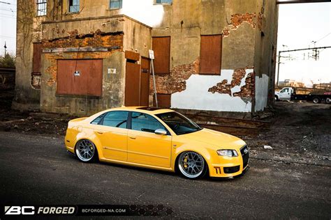 Audi Rs4 B7 Yellow Bc Forged Le72 Wheel Front
