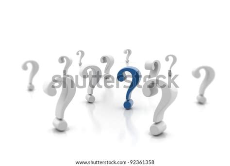 Single Blue Question Mark Standing Out Stock Illustration 92361358