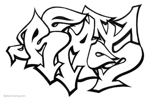 Graffiti Letter B Coloring Pages