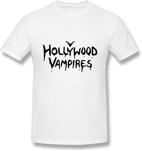 The Hollywood Vampires Herren T Shirt Basic Und Bequem Kurzarm Weiß