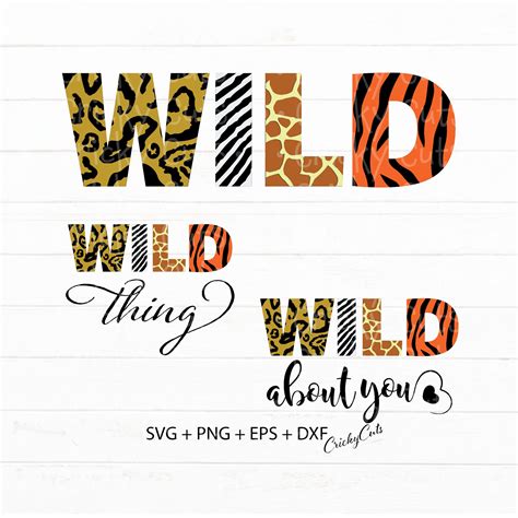 Wild Svg Wild About You Svg Wild Thing Svg Animal Prints Etsy España