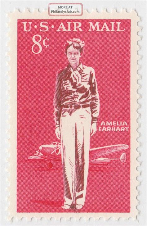Amelia Earhart Us Air Mail 1963 Postage 8 Cent Stamp