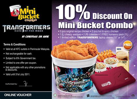 Choose any and await the server to. KFC Mini Bucket Combo online voucher | 1000Savings.com