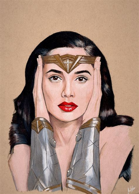 Gal Gadot As Wonder Woman Colored Portrait By Julesrizz On Deviantart