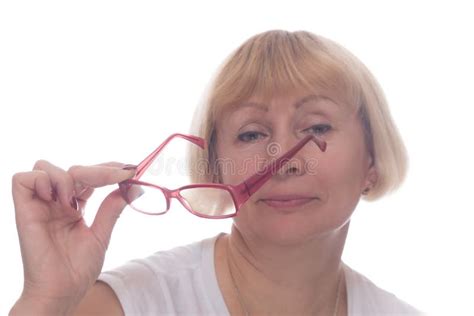 Caucasian Woman Take Off Her Glasses Isolated Stock Image Image Of Modern Female 72368949