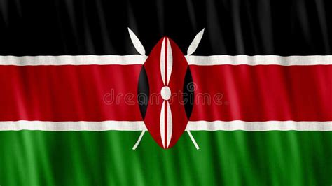 Kenya National Flag Seamless Loop Animation Closeup Waving Stock