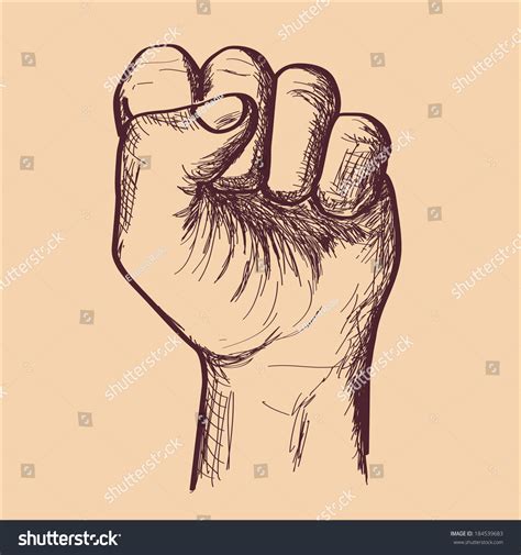 Clenched Fist Sketch Stock Vector 184539683 Shutterstock