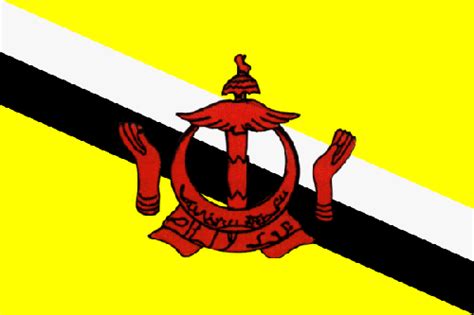 Die nationalflagge ging aus einer rein gelben sultansfahne hervor. Flagge Brunei Darussalam, Fahne Brunei Darussalam, Brunei ...