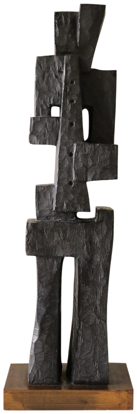 Mid-Century Cubist Austin Productions Sculpture | Sculpture, Plaster sculpture, Wood base