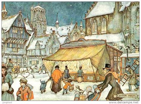Christmas Card Anton Pieck Anton Pieck Anton Illustration