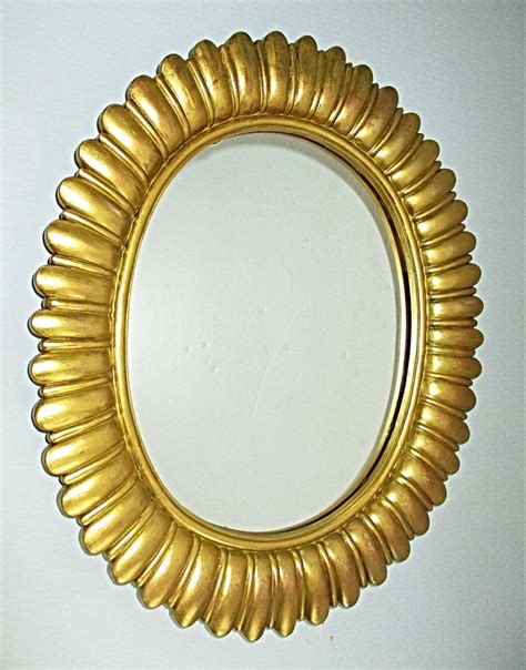 Vintage Mirror Upcycled In Rich Gold Oval Mirrors Gold Etsy