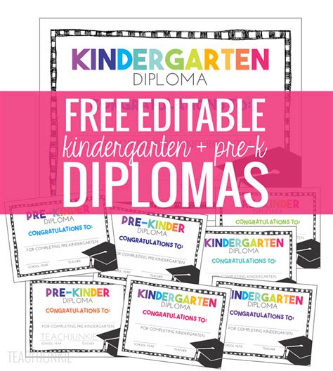 Good free diploma to save some money at home school, small private schools, education programs and organizations. Free Kindergarten Diplomas (Editable) | KindergartenWorks