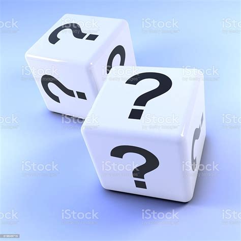 3d Pair Of Dice Marked With Question Marks Stock Photo Download Image