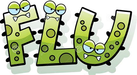 Cartoon Flu Bug Text Illustration Germ Theme 51089927